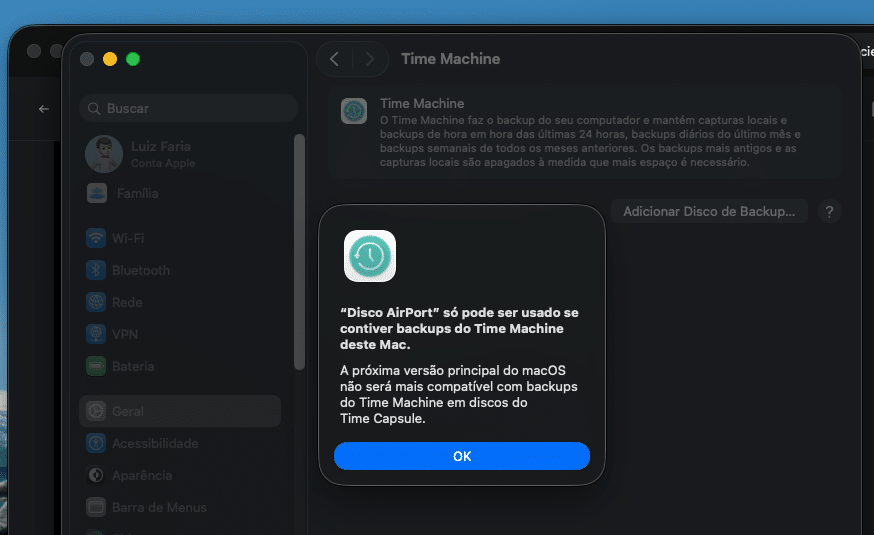 macOS 27 deixa de suportar Time Machine no Time Capsule - Imagem do artigo original
