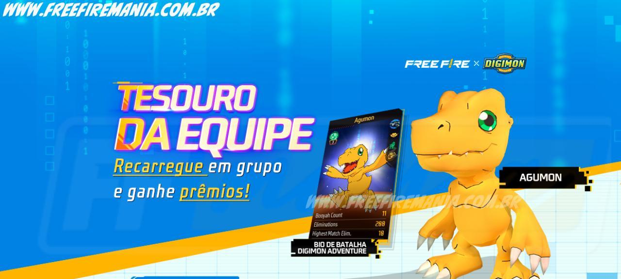 Evento de recarga Free Fire: Pet Agumon e Bio de Batalha Digimon Adventure são liberados entre 17 e 19 de novembro de 2025 - Imagem do artigo