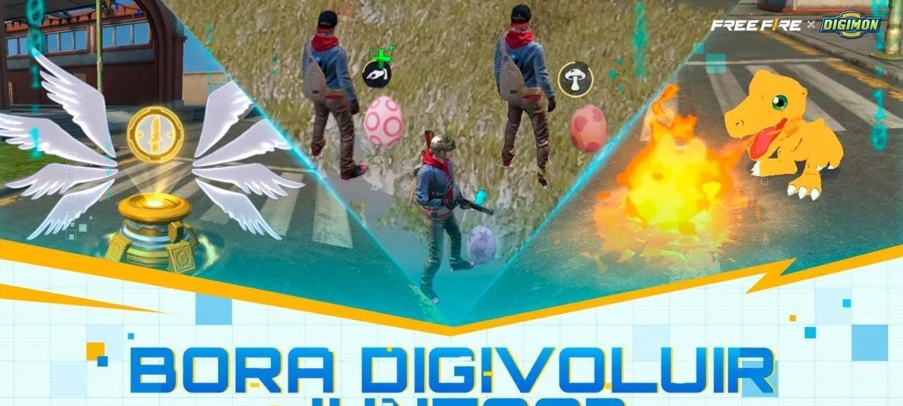 Free Fire e Digimon Adventure unem forças em campanha limitada com itens grátis e atividades temáticas - Imagem do artigo
