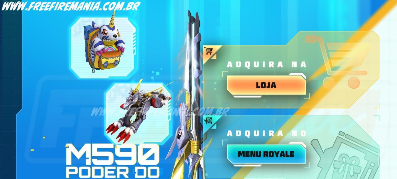 Free Fire abre Token Royale com itens MetalGarurumon e Gabumon; saiba como girar e resgatar - Imagem do artigo