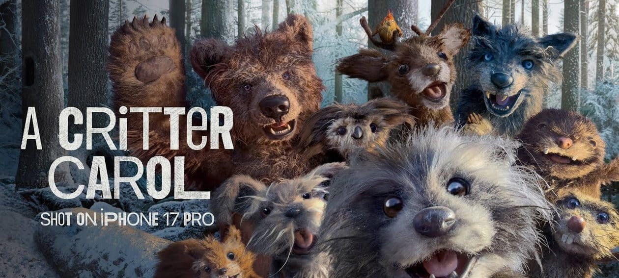 Apple lança o comercial de fim de ano “A Critter Carol”, gravado totalmente com o iPhone 17 Pro - Imagem do artigo
