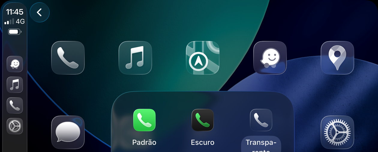 Passo a passo completo para ativar ícones transparentes no CarPlay utilizando o visual Liquid Glass do iOS 26 - Imagem do artigo