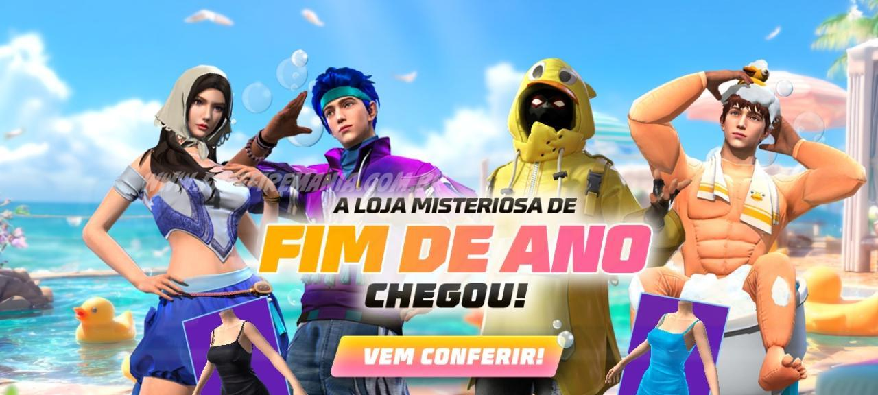 Free Fire detalha chegada do Conjunto Água Patomabanho, Vestidinho Azul e Véu Sombrio por meio da Loja Misteriosa - Imagem do artigo