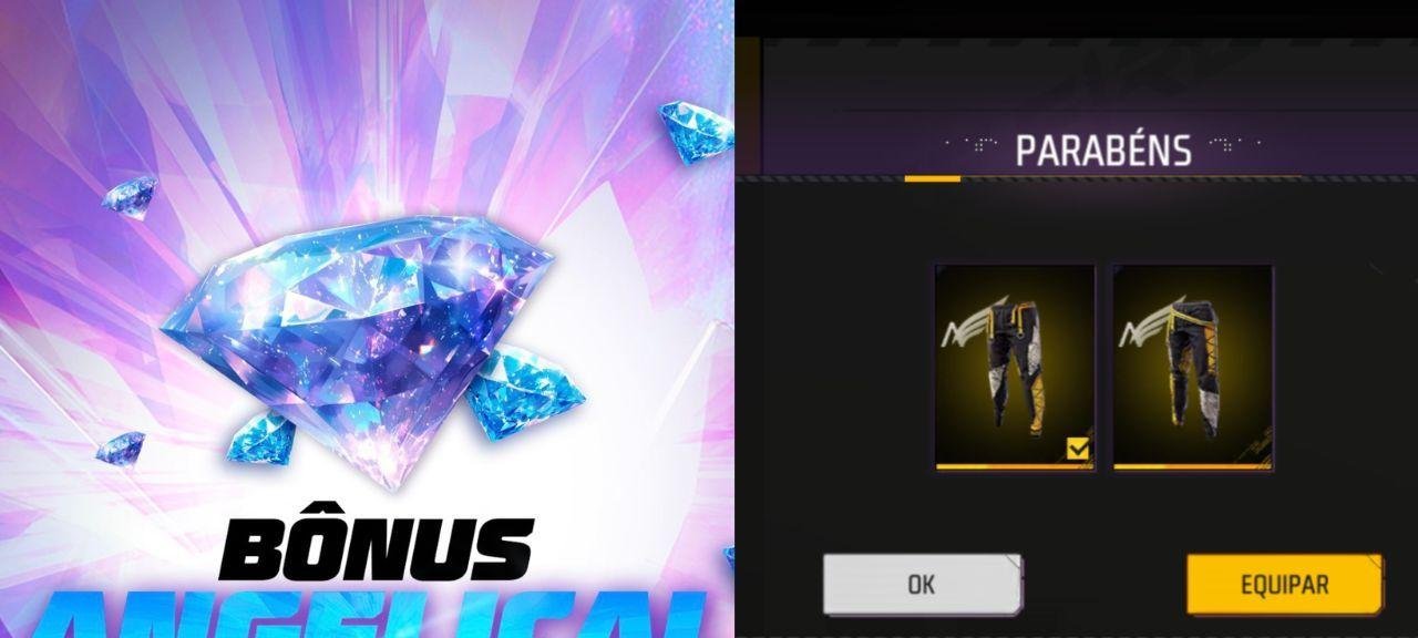 Bônus Angelical libera diamantes extras no Free Fire e recoloca Calça Angelical no centro das atenções - Imagem do artigo