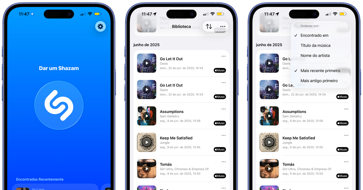 Organize o histórico do Shazam em iPhone e iPad: como alterar a ordem das músicas identificadas - Imagem do artigo