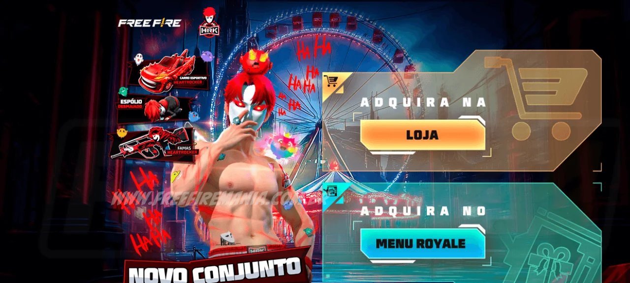 Free Fire inaugura Token Royale com Conjunto – HEARTROCKER: regras, custos e funcionamento - Imagem do artigo