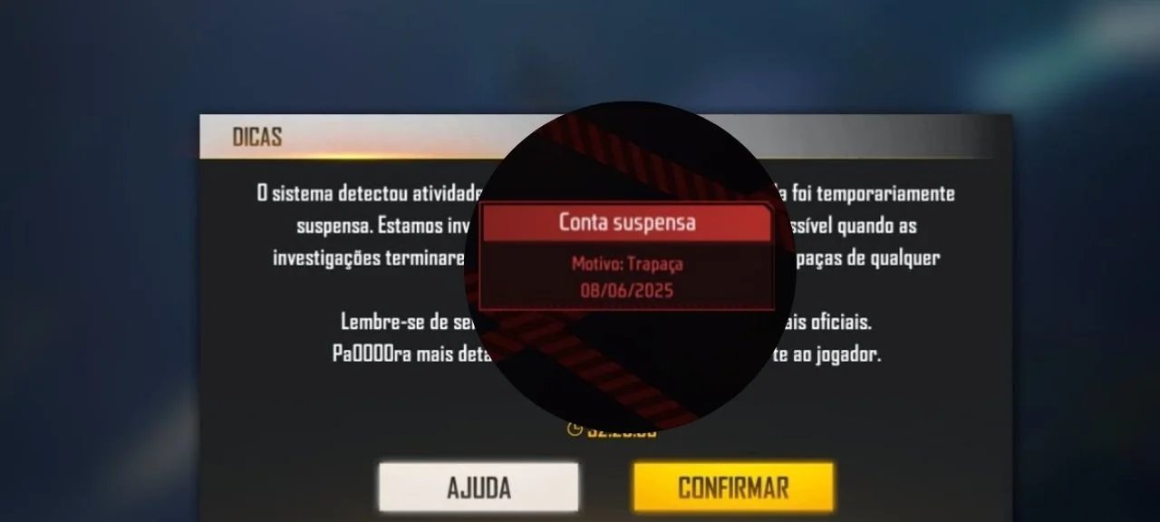 Atualização do Free Fire oculta dados de perfis banidos e exibe apenas aviso de suspensão - Imagem do artigo