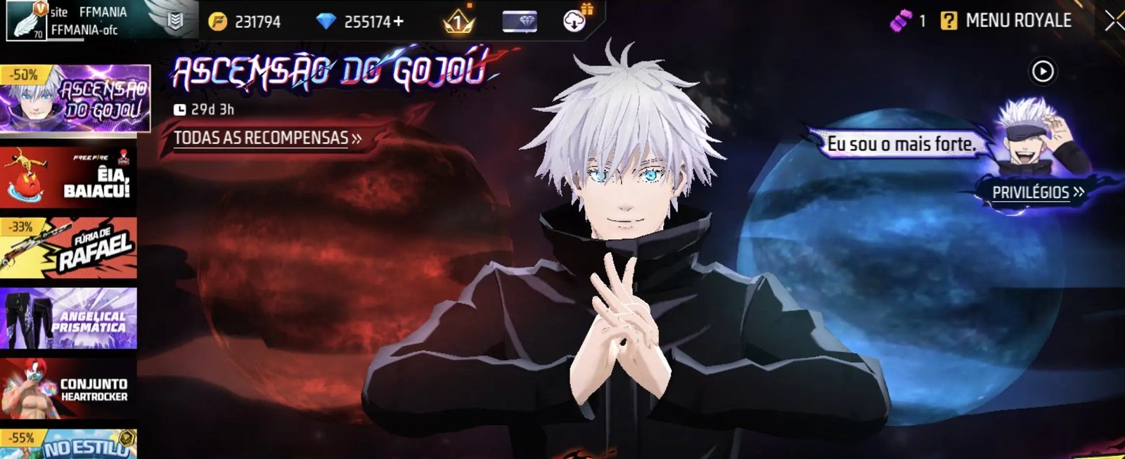 Skin do Gojo no Free Fire chega a custar até seis vezes mais que no Fortnite e reacende debate sobre preços de itens virtuais - Imagem do artigo