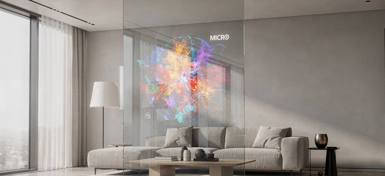 Samsung apresenta painel MICRO LED transparente que se comporta como vidro desligado e projeta imagens aéreas quando ligado - Imagem do artigo