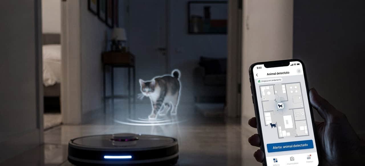 Robô aspirador com IA monitora pets, cria mapa por LiDAR e envia alertas de segurança em tempo real - Imagem do artigo