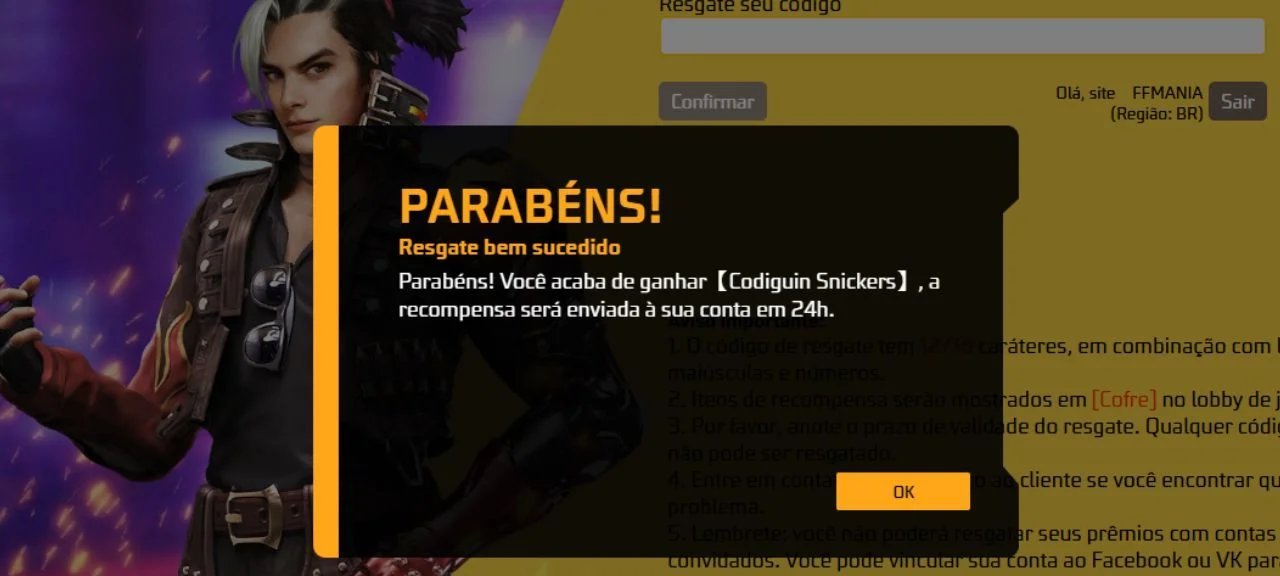 Promoção Snickers e Free Fire: código Codiguin só aparece no site; veja passo a passo para acessar - Imagem do artigo