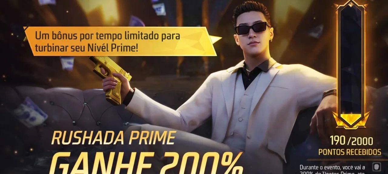 Bônus de 200% acelera ganho de Pontos Prime no Free Fire e reduz custo de progressão - Imagem do artigo