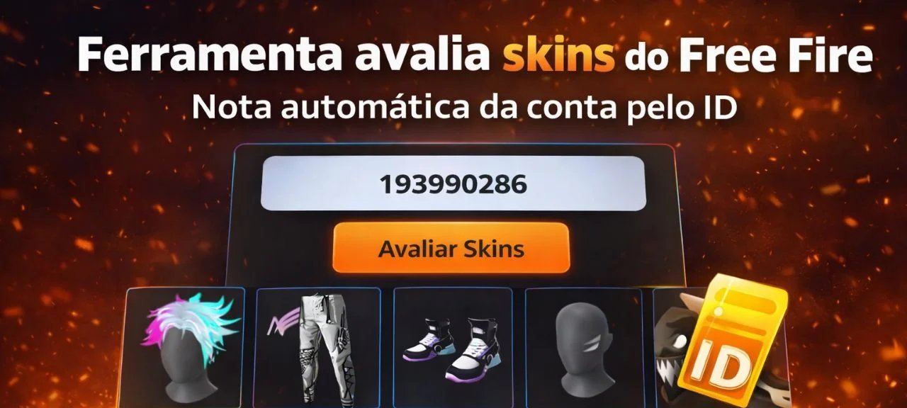Ferramenta gratuita analisa skins do Free Fire por ID e atribui nota visual de 0 a 100 - Imagem do artigo