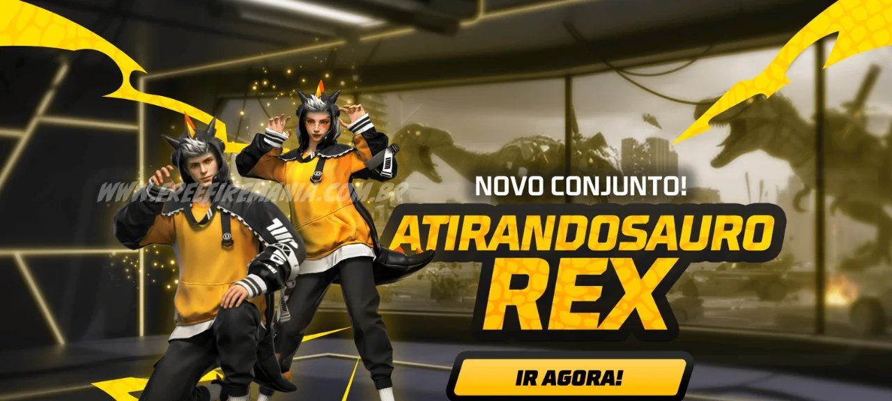 Token Royale de fevereiro no Free Fire introduz Conjunto Atirandosauro Rex e amplia disputa por itens limitados - Imagem do artigo
