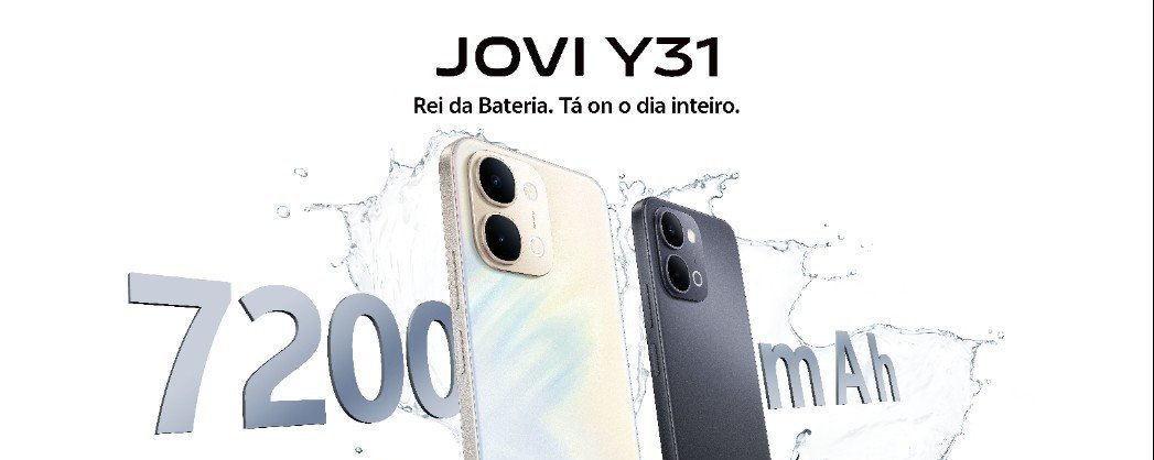 JOVI Y31 chega ao Brasil com bateria de 7.200 mAh, resistência IP69 e até 512 GB de espaço - Imagem do artigo