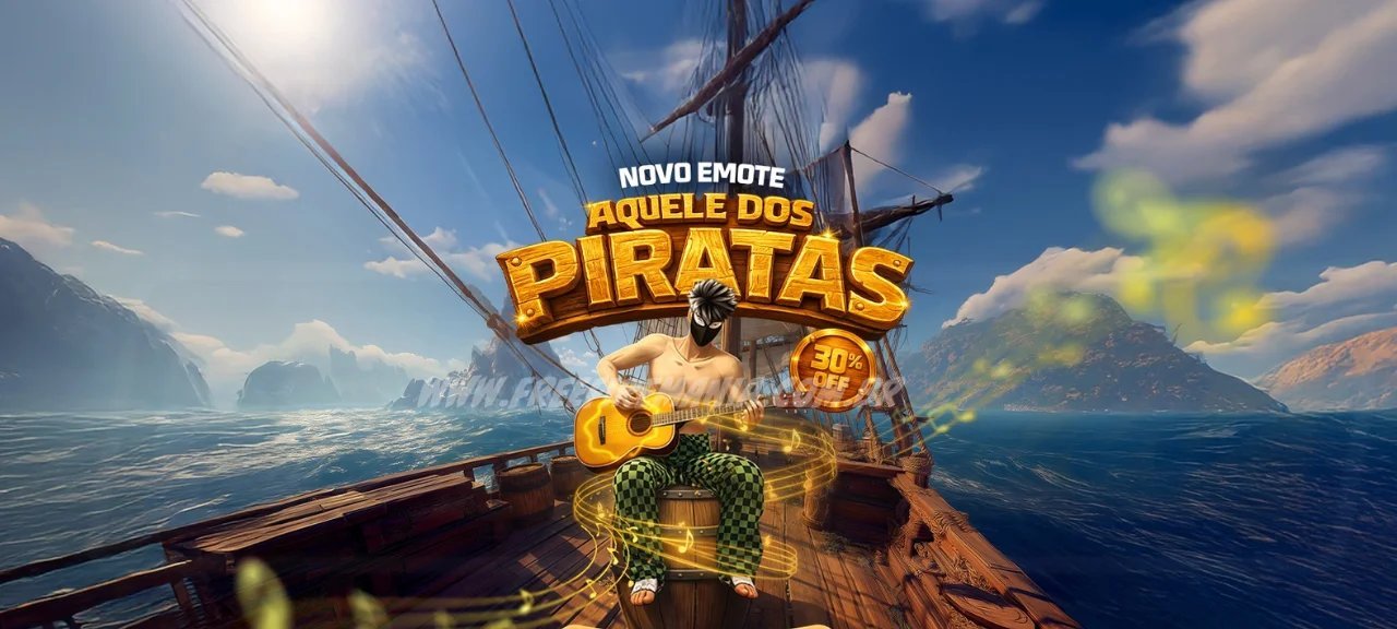 Escolha Royale do Free Fire retorna com Emote “Aquele dos Piratas” como atração principal e recompensas garantidas em até oito giros - Imagem do artigo